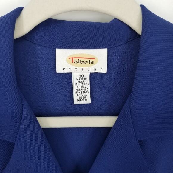 3/ $25 Talbots Vintage 90s Utility Maxi Shirt Dress 10P Blue Short Sleeve Button - Picture 3 of 6